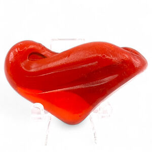 Red Swirl Art Glass Pocket Stone Tumbled Cullet Heart Stone Sorcerers Stone 4S91